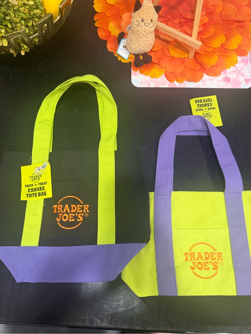 Trader Joe’s Multi Color HALLOWEEN Tote Bag NEW with tags (set of 2)